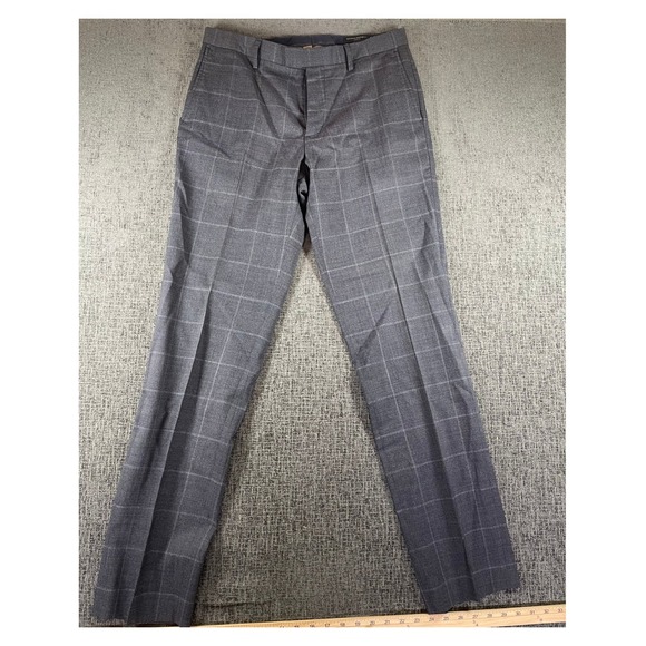 Banana Republic Other - Banana Republic Mens 32x34 Slim Fit Grey Windowpane Plaid Dress Pants Trousers